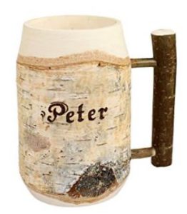 Holz Bierkrug mit Gravur - personalisiert mit Name – individuelles Geschenk, jeder Holzkrug ist ein echtes Unikat!