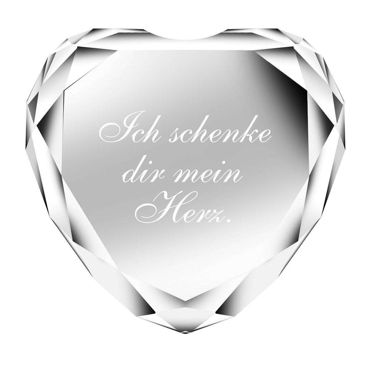 Herz-Diamant mit Gravur - personalisiertes Liebesgeschenk für sie & ihn – romantisches graviertes Geschenk: "Ich schenke dir mein Herz"